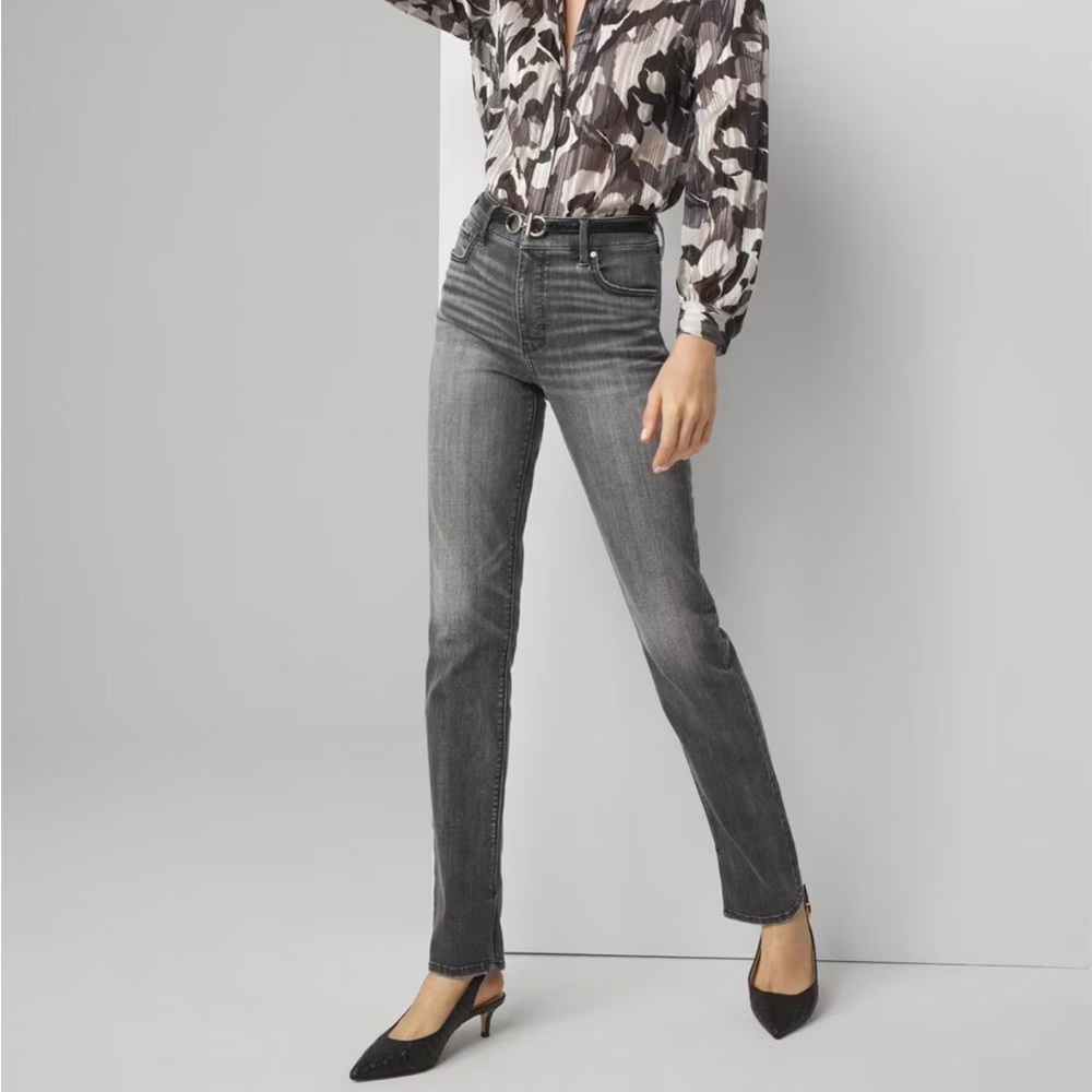 White House Black Market High Rise Byna Slim Jean with Slits 10R